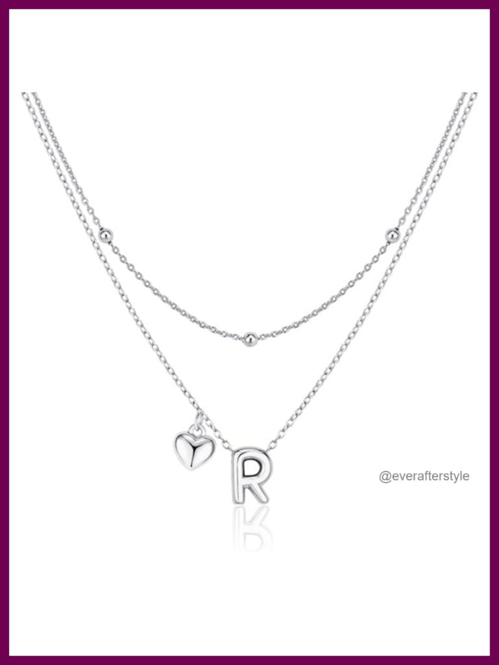 14K Gold Plated Heart Initial Letter Pendant Necklace for Women